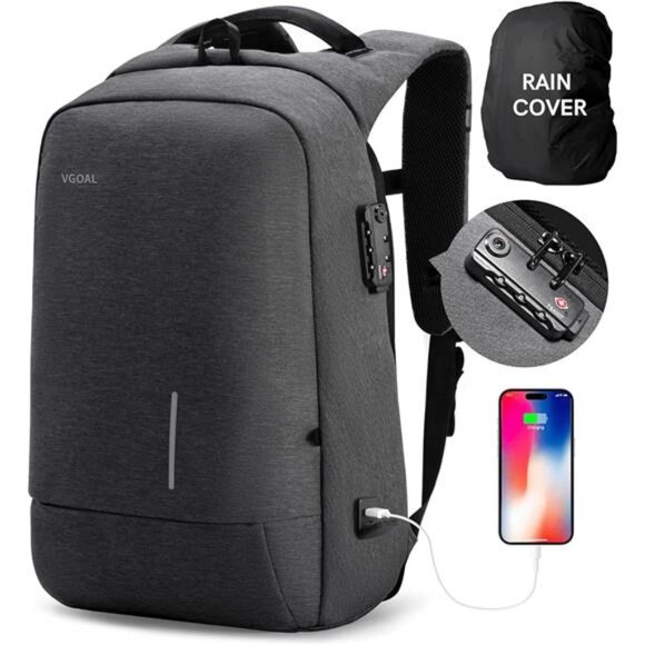 Laptop Backpack 15.6 inch with TSA Lock and USB Charging Flight Approved - Picture 1 of 14